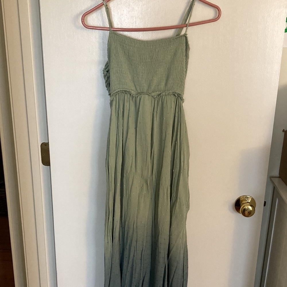 CBRAND long Ombre mint green to dusty blue maxi dress. Size M